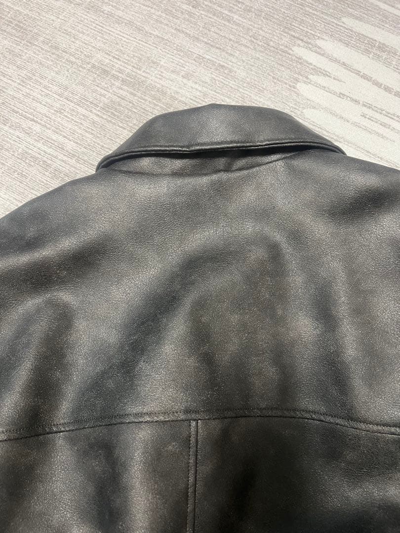 【極美品】ZARA フェイクレザー 取り外し可能な襟付きジャケット 完売品