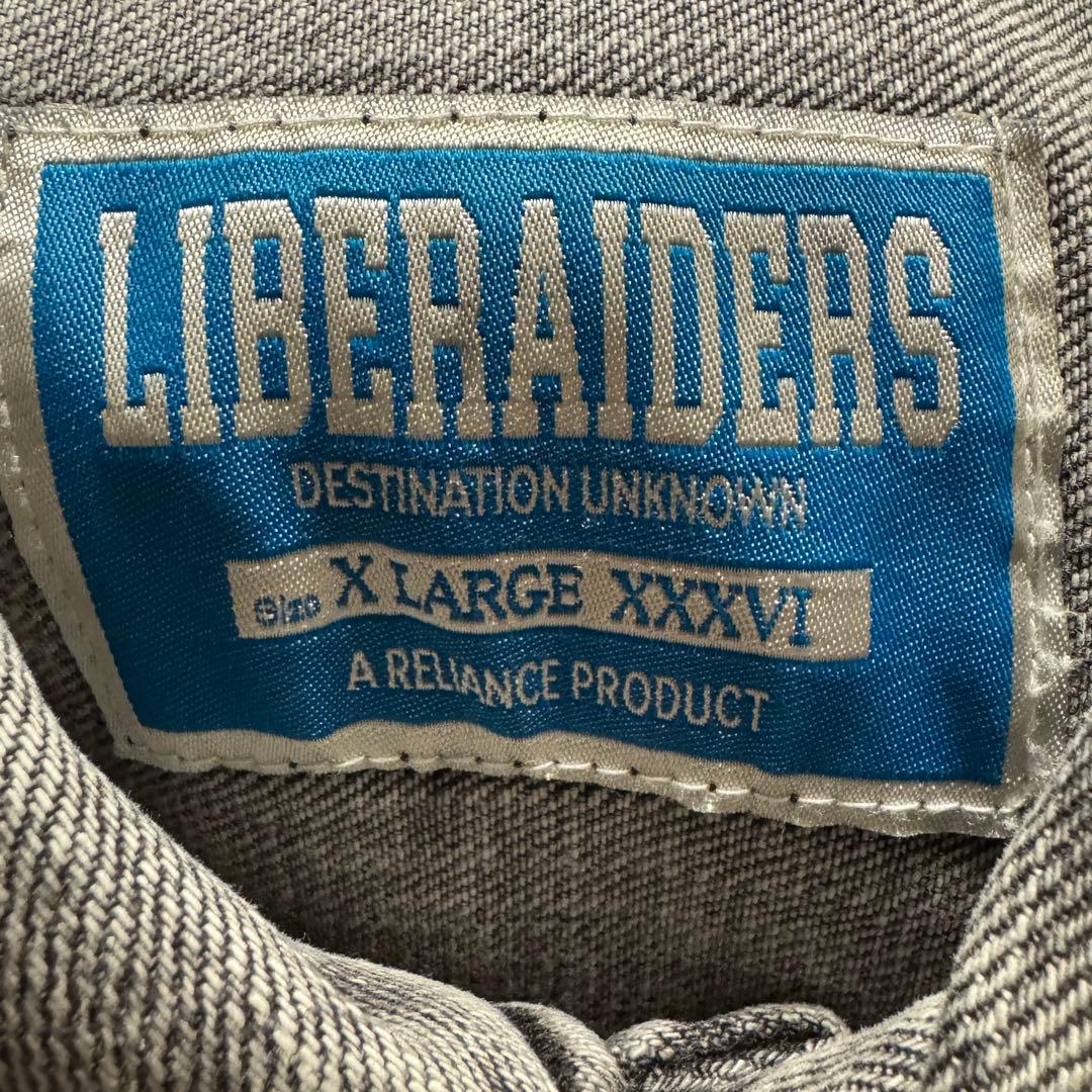 Liberaiders BLEACHED DENIM JACKET グレー XL