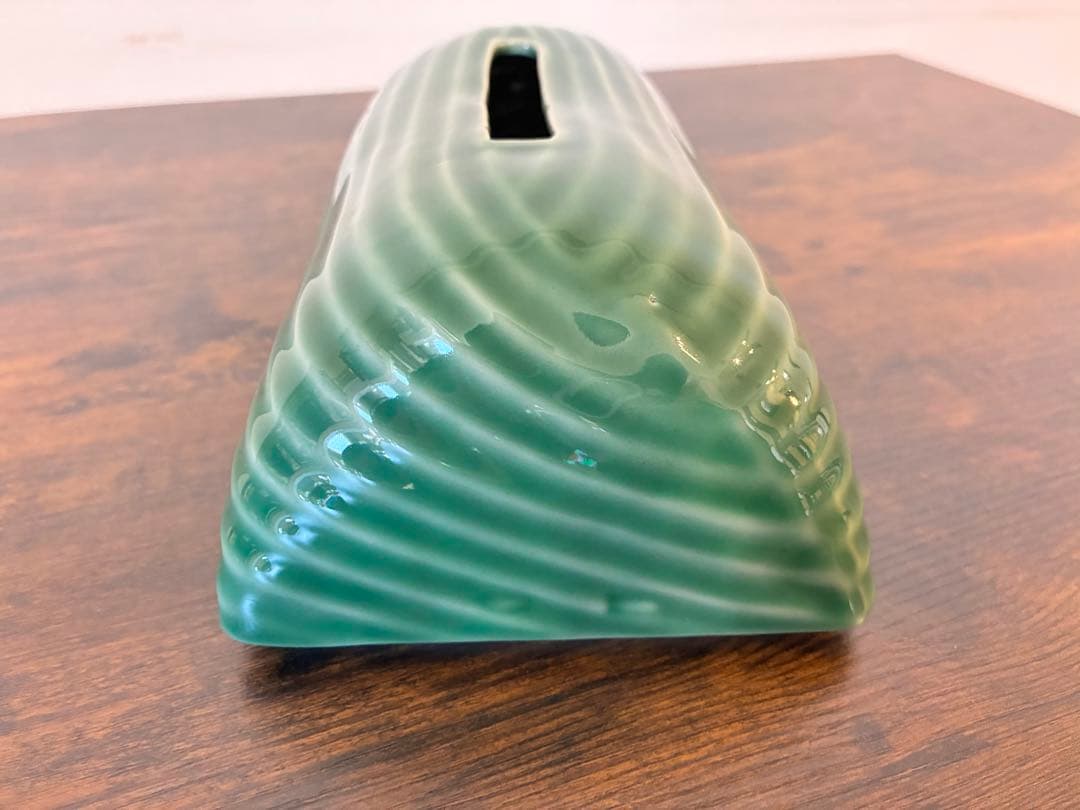 ジェンガラケラミック ティッシュケース グリーン 陶器 バリ ティッシュボックス