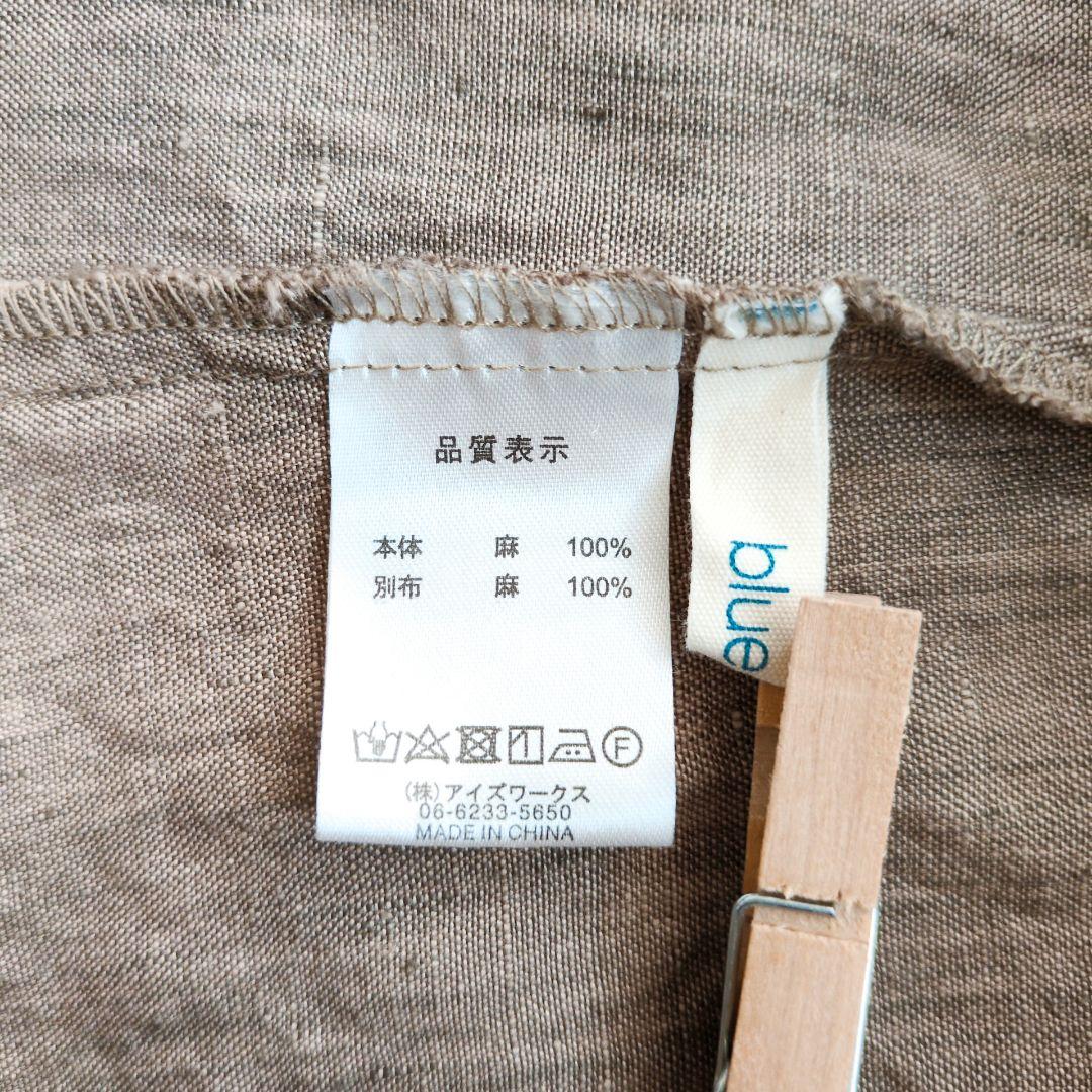 【極美品】blue willow　リネン100%ロングワンピース　リボン