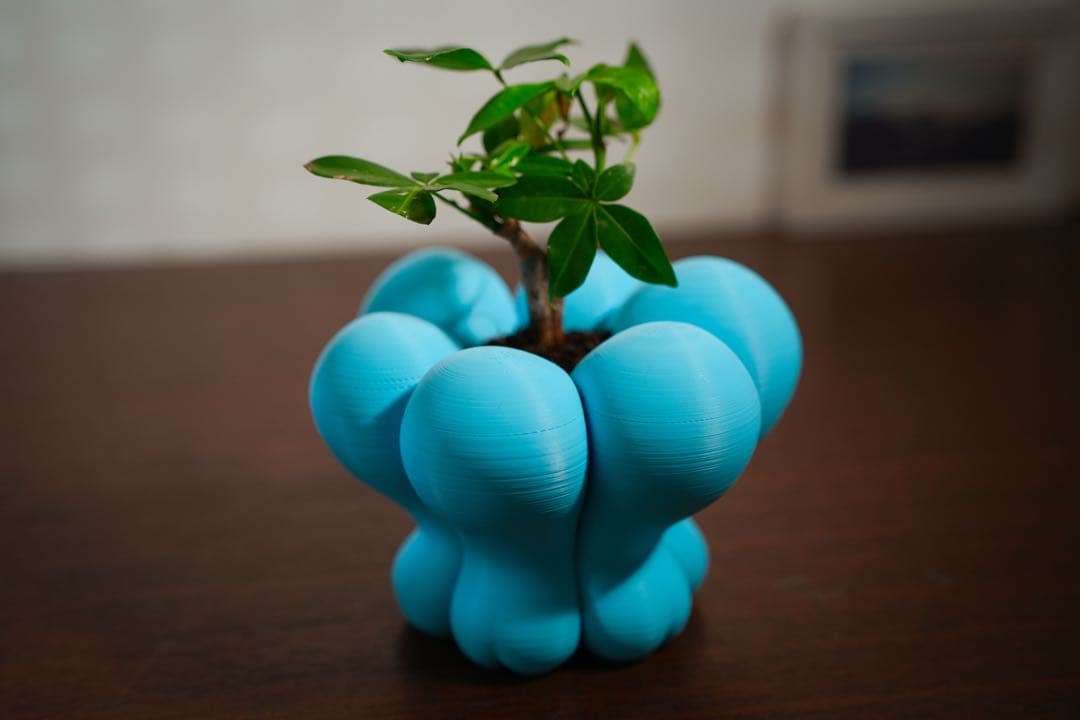 【植木鉢】もこもこプランター ”Happy Pot” ｜3Dプリント｜インテリア