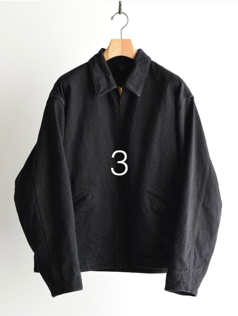 comoli 26ss ブラックデニム ジップショートジャケット 3