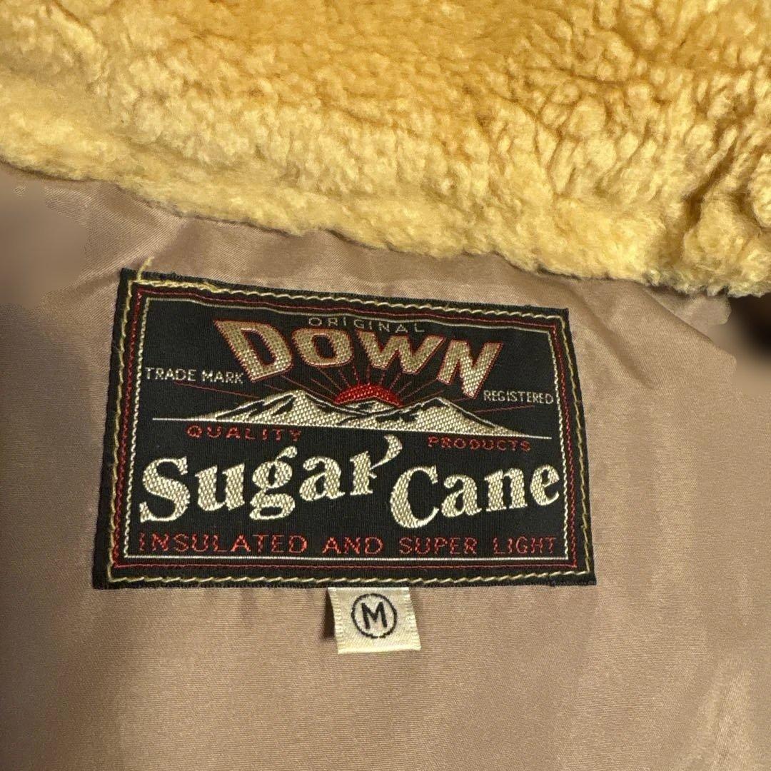 SUGARCANE ムートンカラーレザーヨークダウンベスト【サイズM】