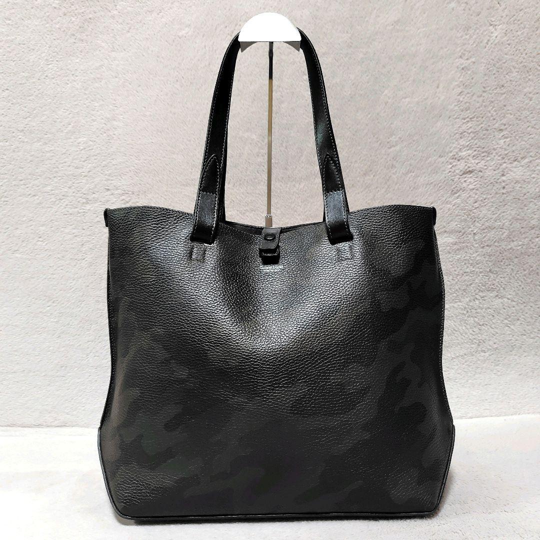 極美品✨　ダニエル＆ボブ　トート　迷彩柄　レザー　肩がけ　A4可　大容量　希少