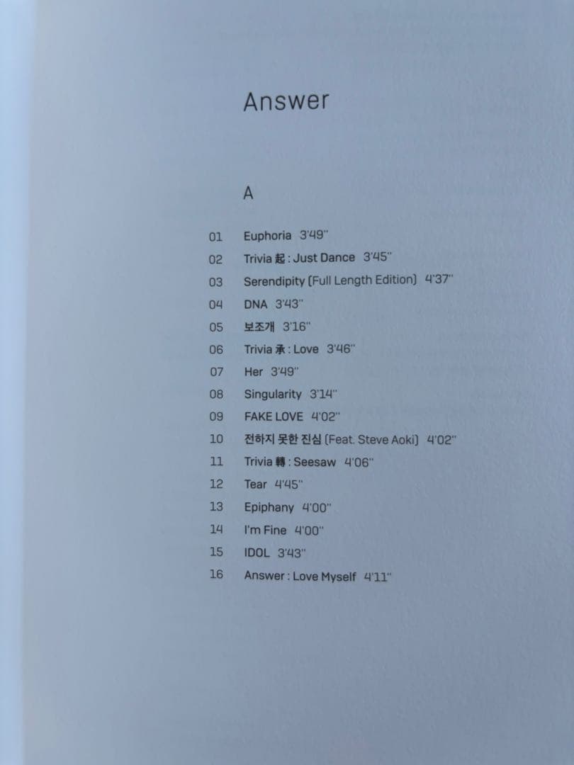 BTS LOVE YOURSELF 結 Answer 4枚セット　1枚紛失。18