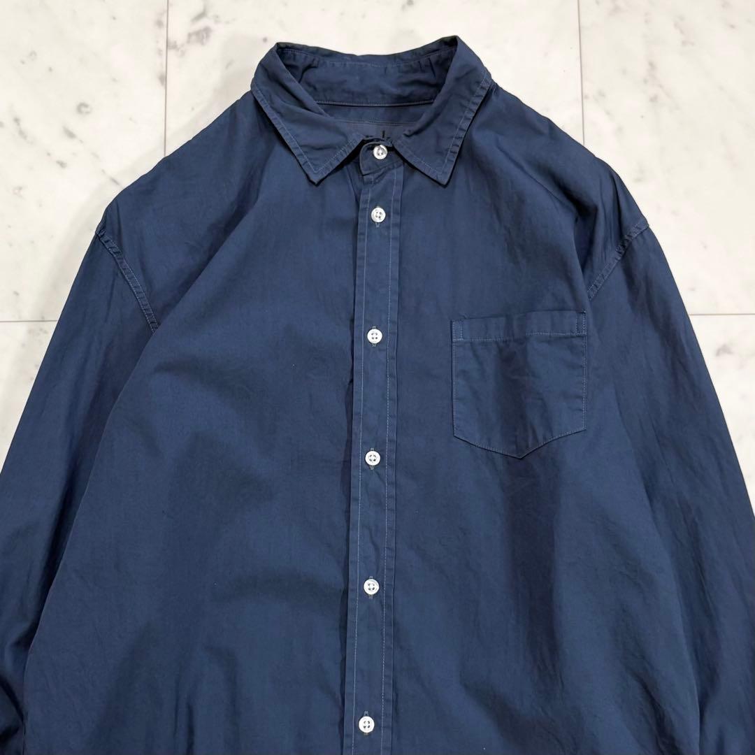 美品♪フランク&アイリーン　LUKE　ルーク　長袖シャツ　コットン　ネイビー系