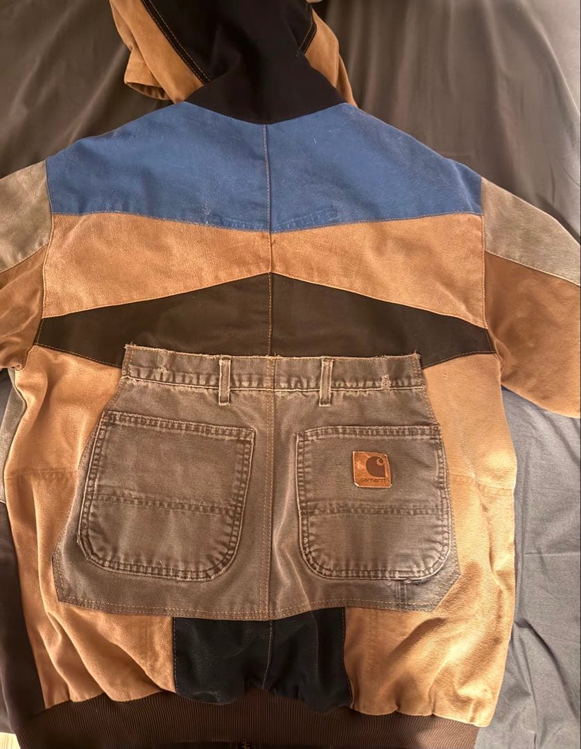 Carhartt フード付きジャケット マルチカラー リメイク