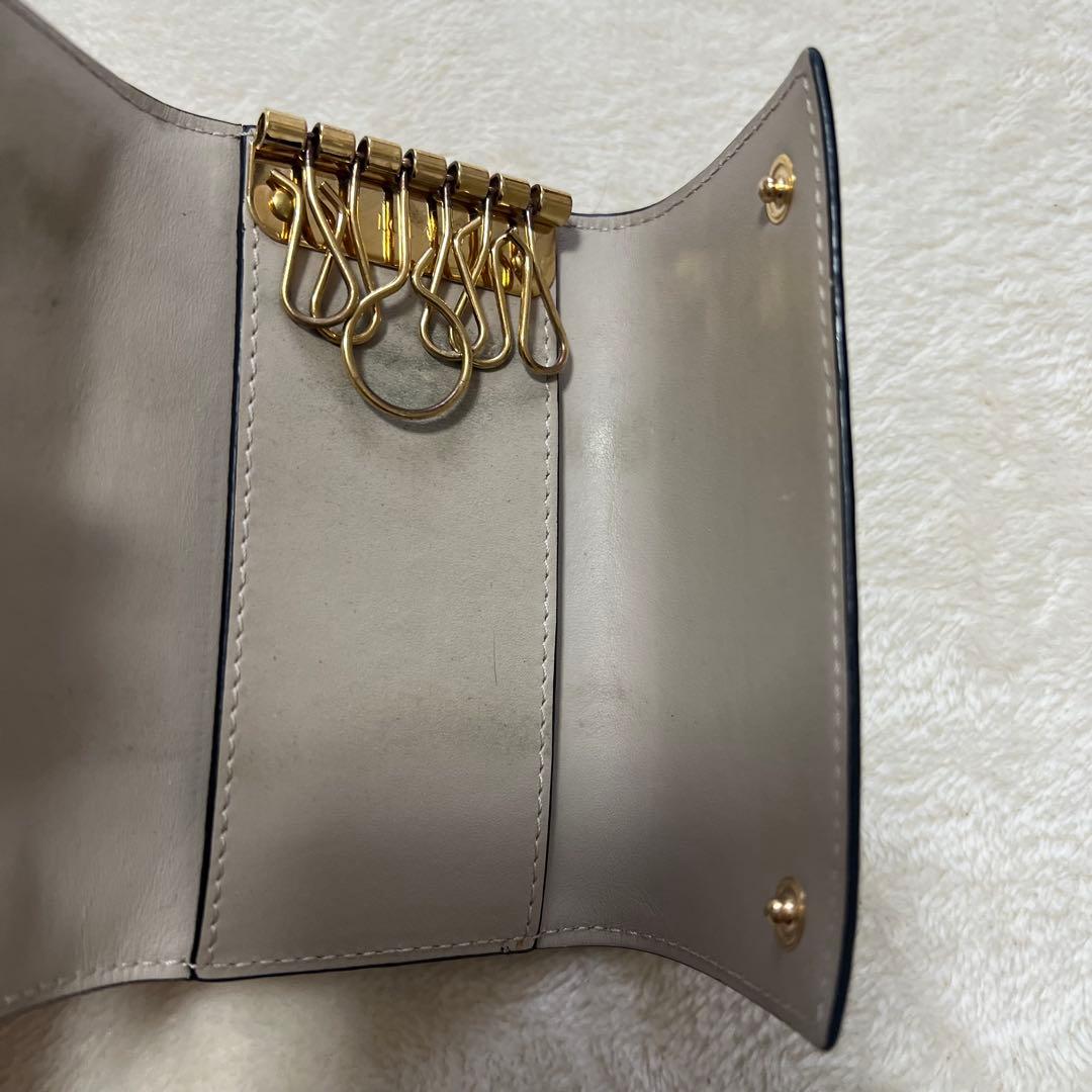 LOEWE レザーキーケース グレー