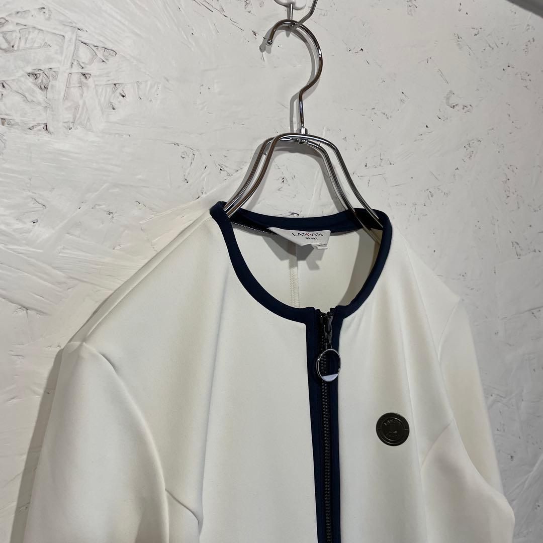 ゴルフウェア　日本製【LANVIN sport】ノーカラージャケット　38
