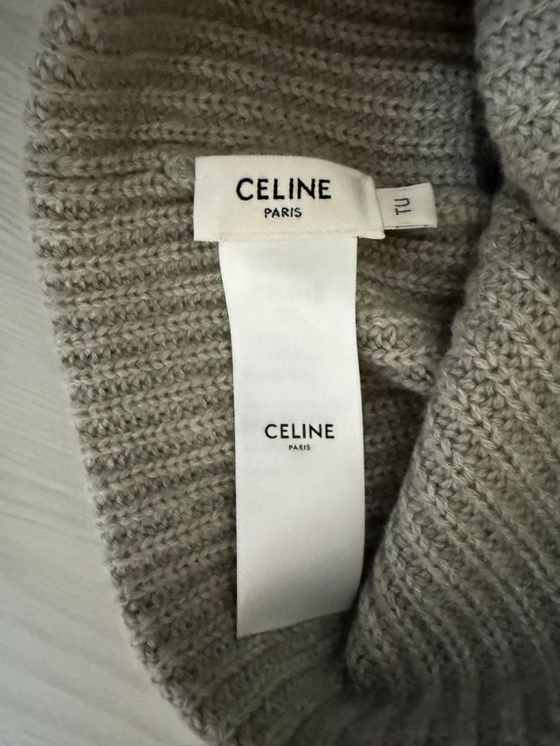 CELINE セリーヌ トリオンフ ニット帽 ビーニー オートミール