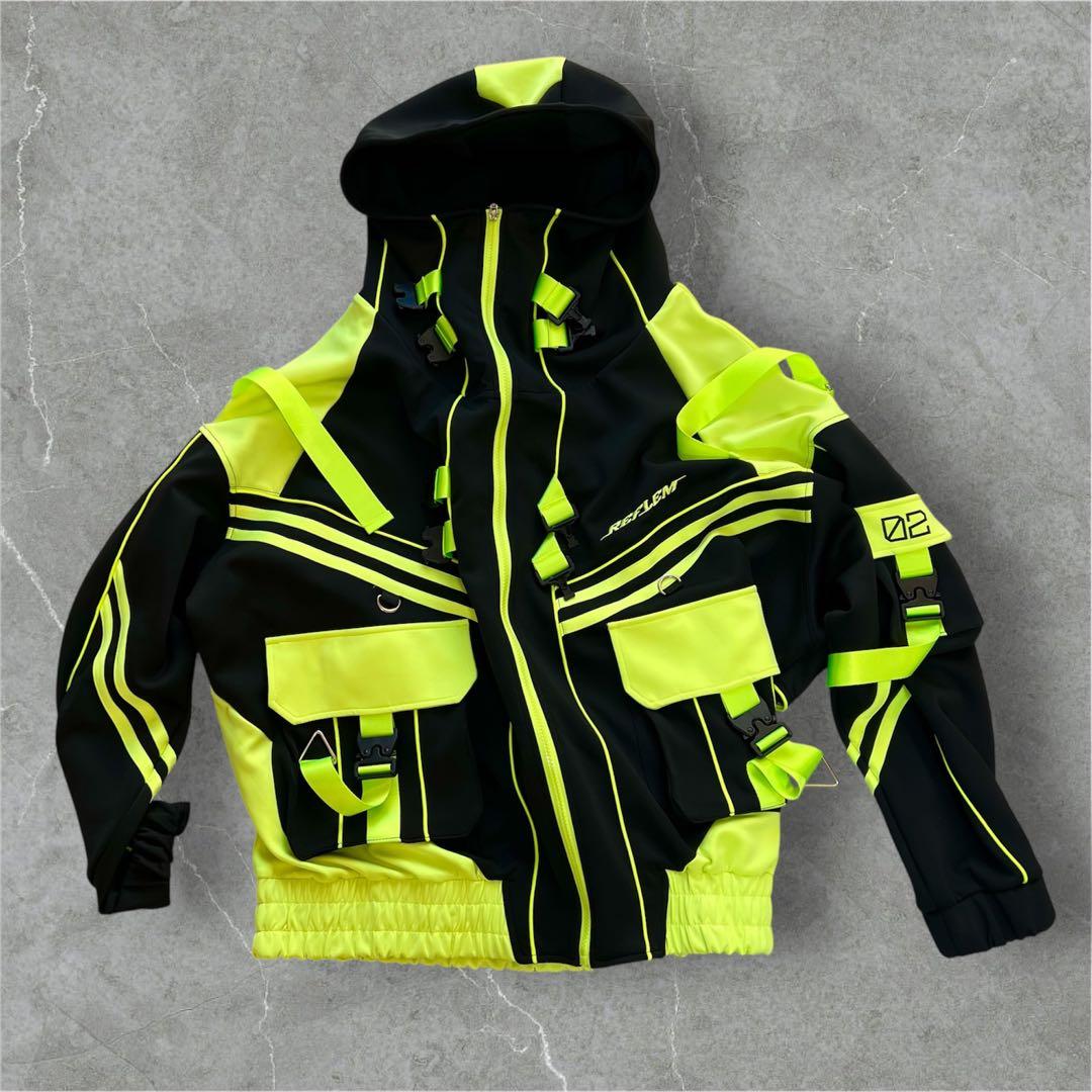 【極美品】REFLEM(レフレム) サイバー切替ハイネックジャージパーカー