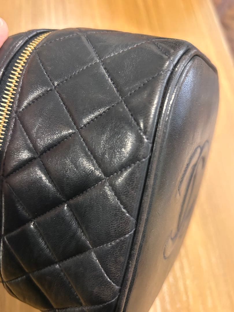 CHANEL ビンテージ　サイコロヴァニティ　黒