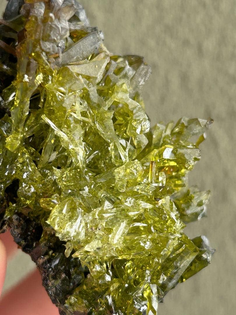希少色 希少鉱物 ジンカイト 黄緑色結晶 天然石