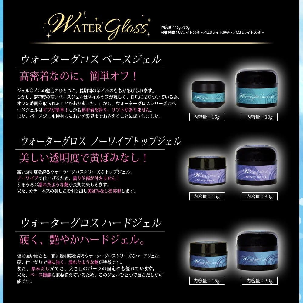 5個組　ウォーターグロスジェル ノンワイプトップジェル 30g