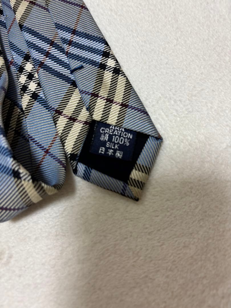 BURBERRY ノバチェック 総柄 ライトブルー ネクタイ