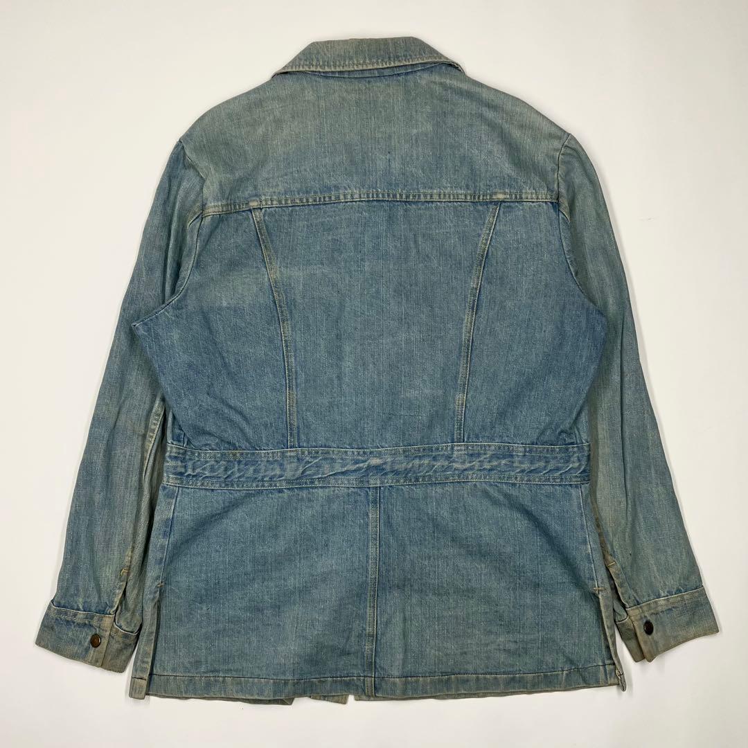 70s Lee デニム ブッシュジャケット XL アイスブルー インディゴ 古着