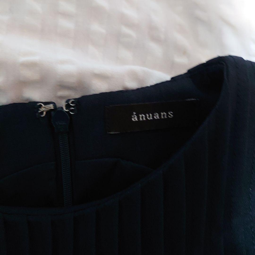 anuans黒 ノースリーブ ロングワンピース プリーツ
