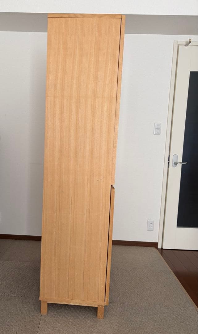 【値下げ】無印良品　木製ガラス扉　食器棚/キャビネット/カップボード