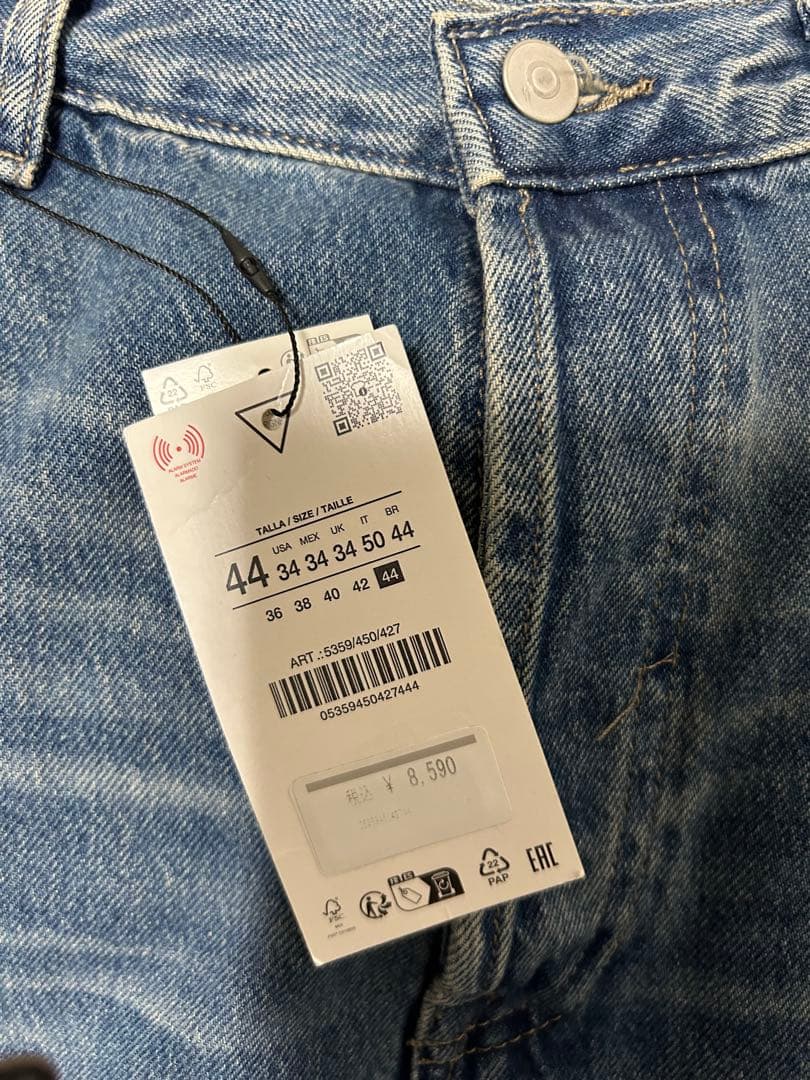 ZARA フレアフィットバギーデニムパンツ　eu44(jp34)