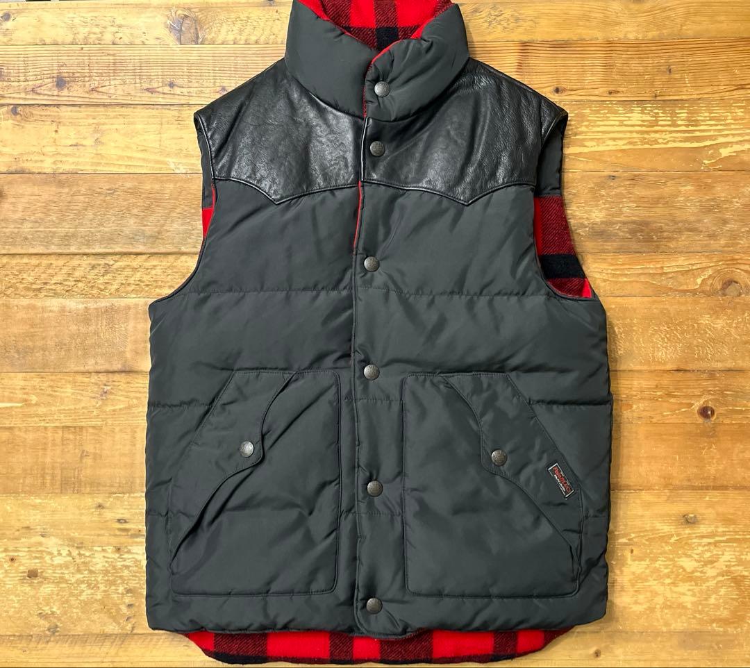90s RALPH LAURENラルフローレン レザーヨーク リバーシブルベスト