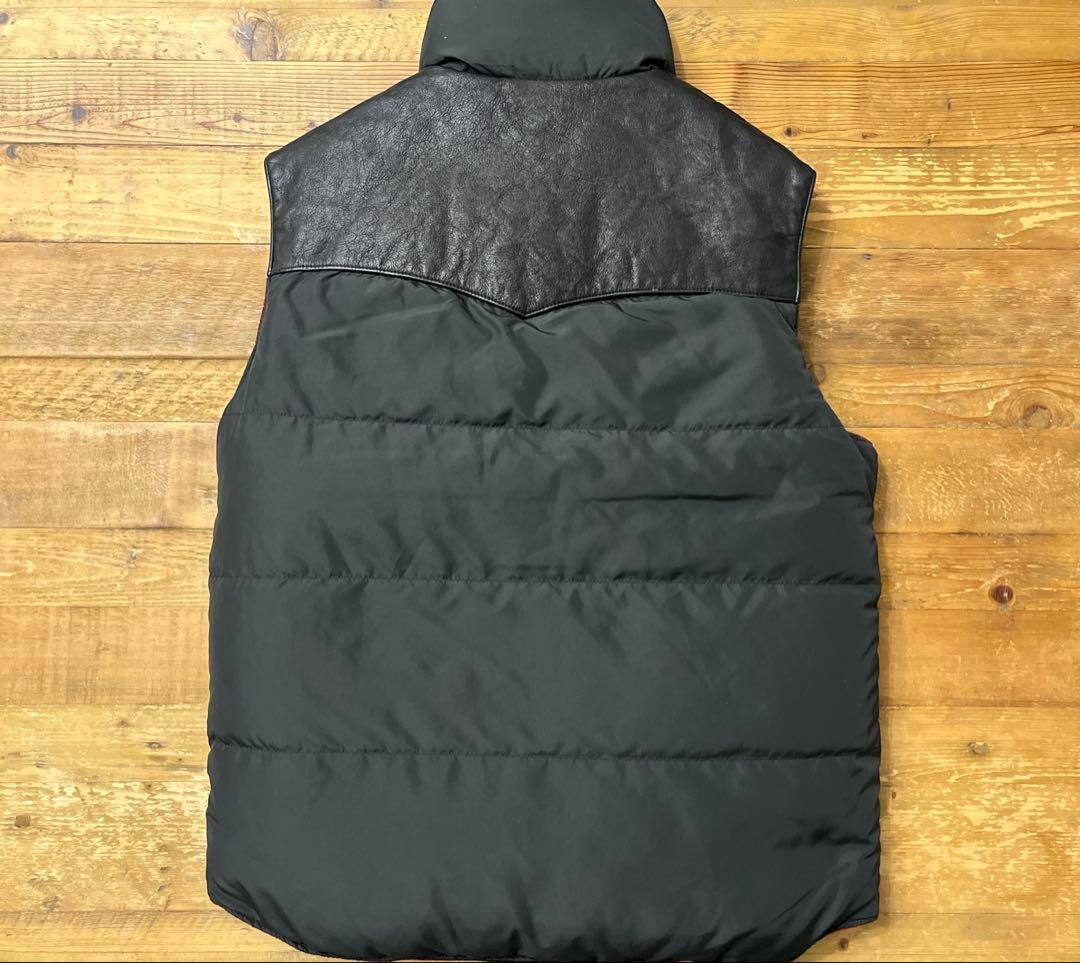 90s RALPH LAURENラルフローレン レザーヨーク リバーシブルベスト