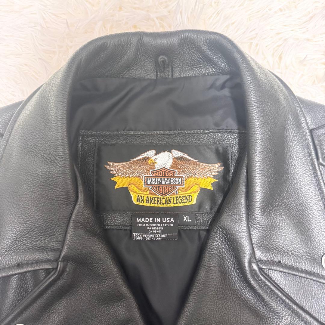 ✨希少・USA製✨ ハーレーダビッドソン ダブルライダース レザー 黒 XL