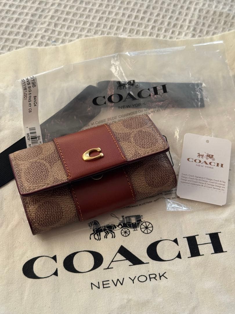 正規品•新品COACH コーチ6リング キー ケース・シグネチャー キャンバス