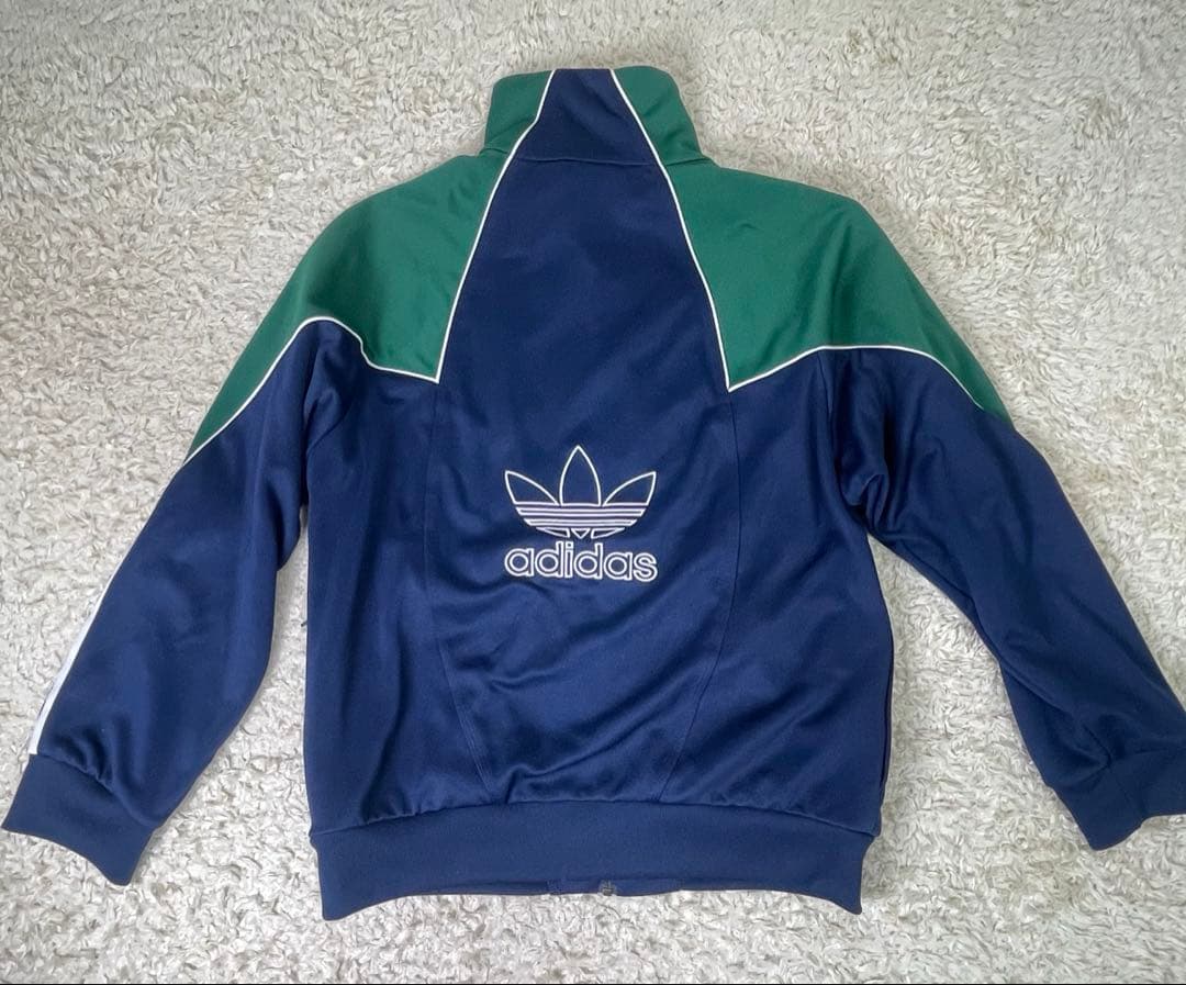 アディダス adidas トラックジャケット ジャージ バイカラー 両面ロゴ刺繍
