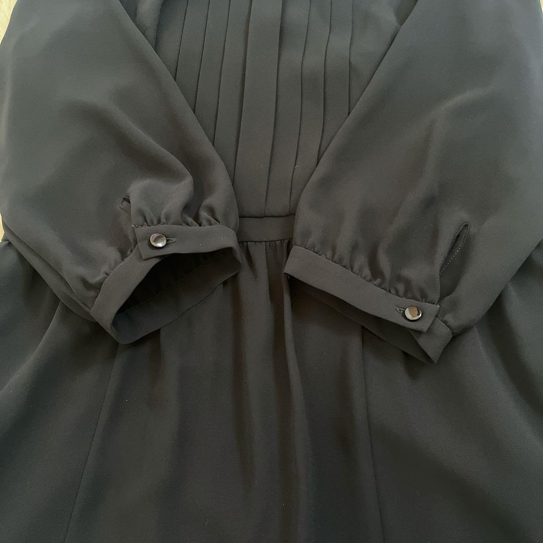 【新品タグ付き】【大きめ】【洗える】ReflectプリーツシフォンワンピースLL