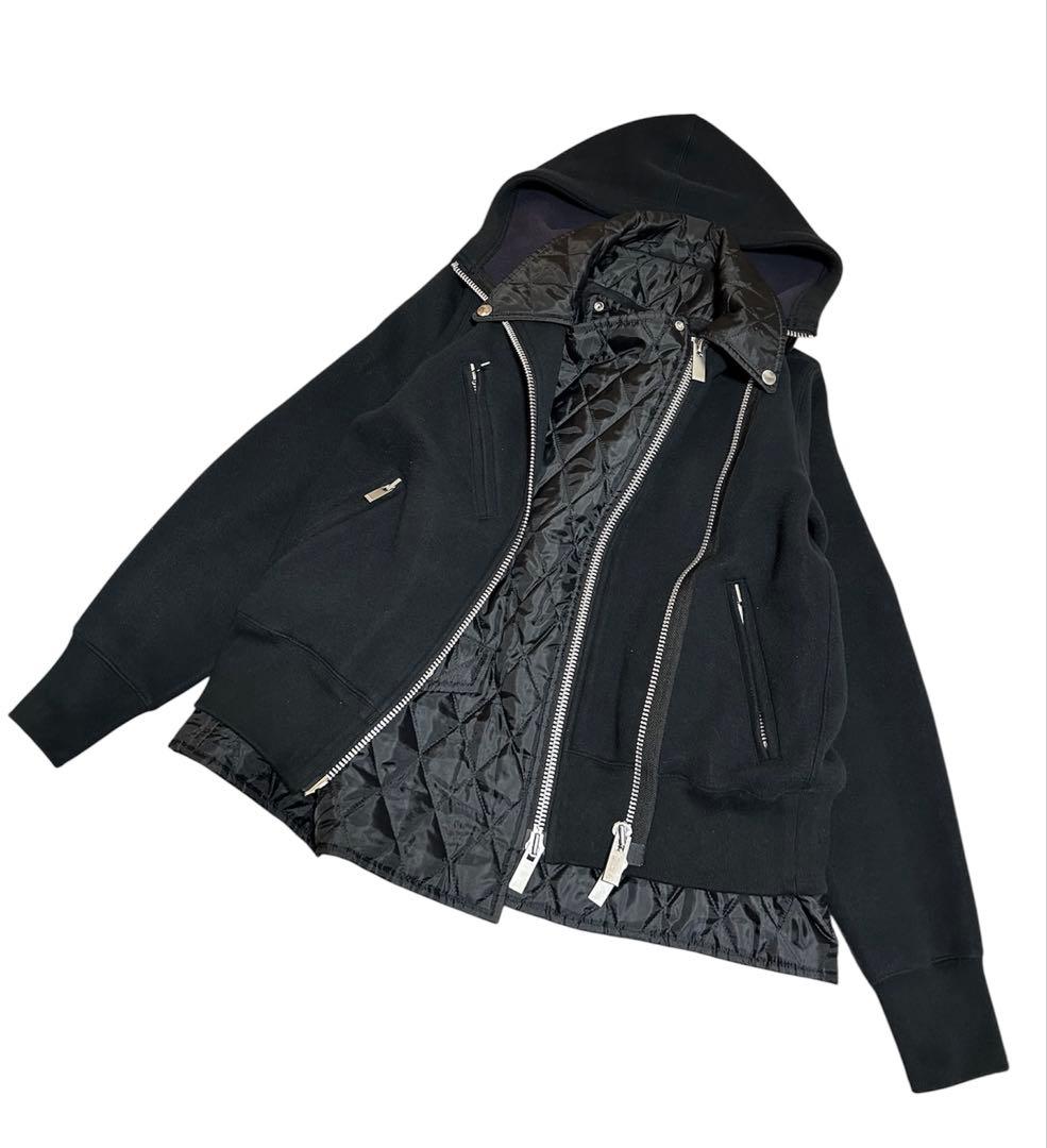 トップス Sacai 19AW Sponge Layerd Riders Hooded
