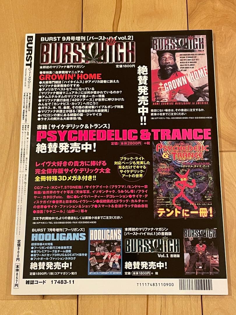 BURST 2002年11月号 軍装の主張 鳥肌実 HIRO 窪塚洋介 バースト