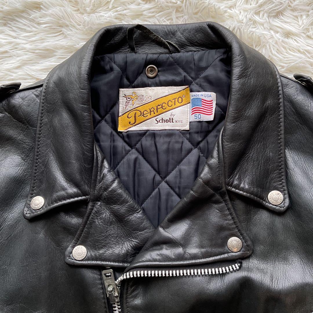 希少サイズ✨schott 118 レザージャケット　ダブルライダース 50 本革