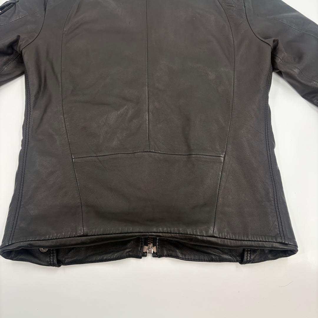 美品 DIESEL レザージャケット ライダース 羊革 ラムレザー 黒 926