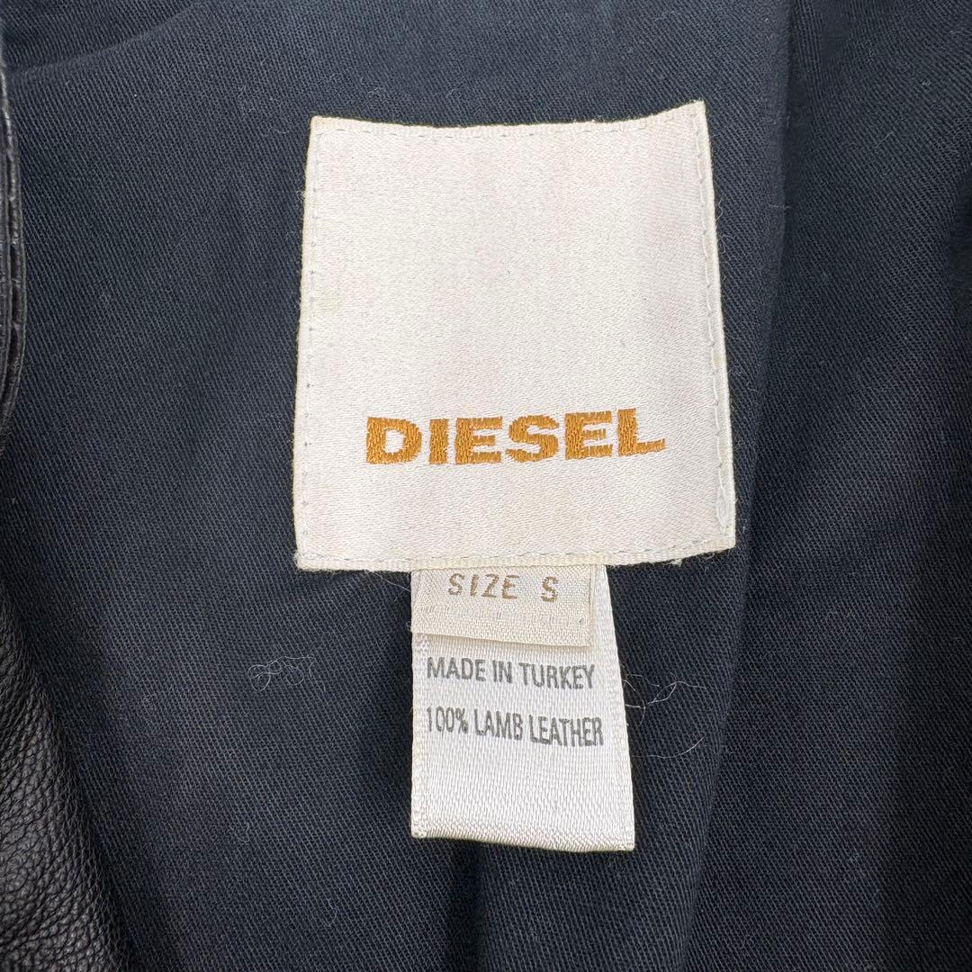 美品 DIESEL レザージャケット ライダース 羊革 ラムレザー 黒 926