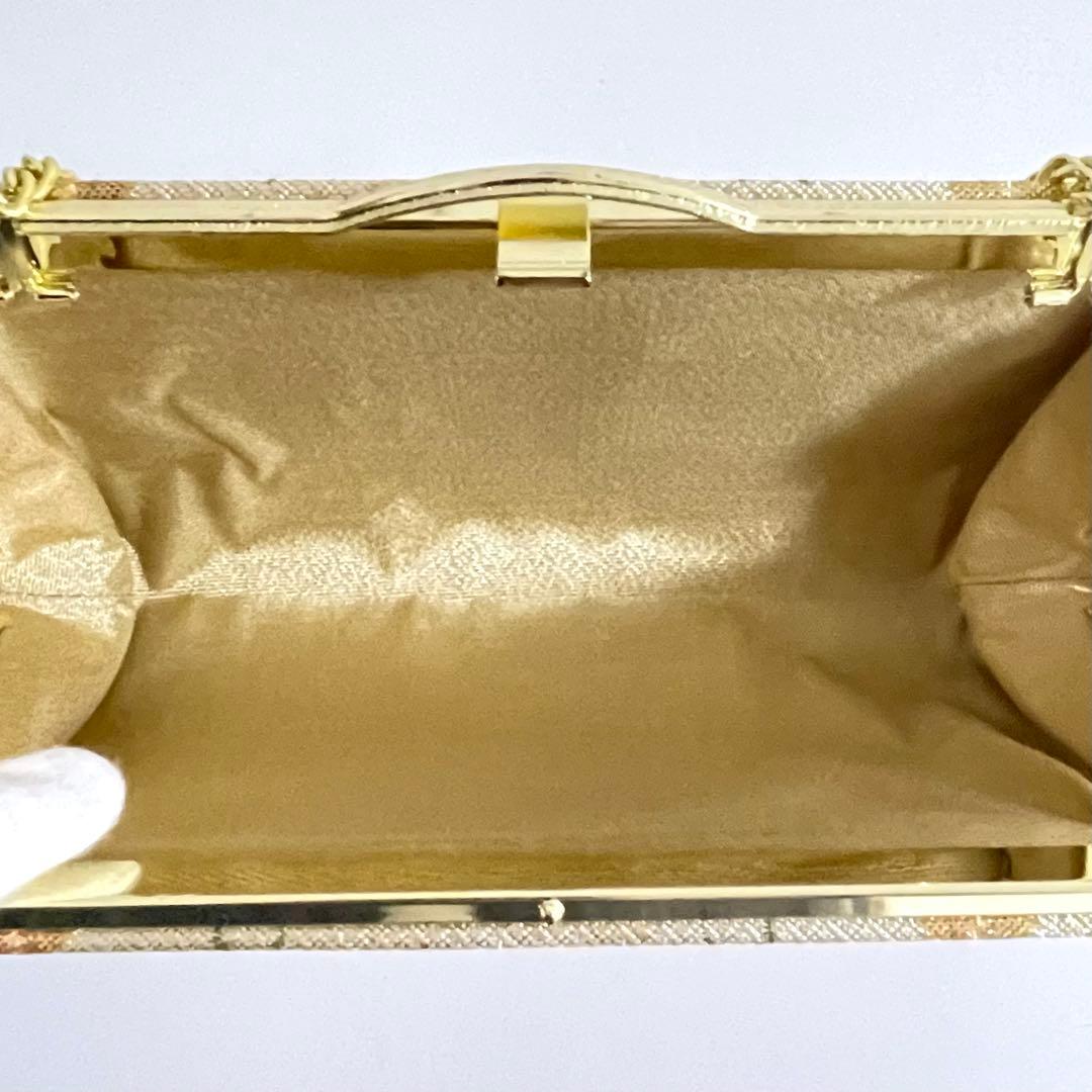 美品★和装小物 バック 草履 23cm 花柄 金色 結婚式　成人式