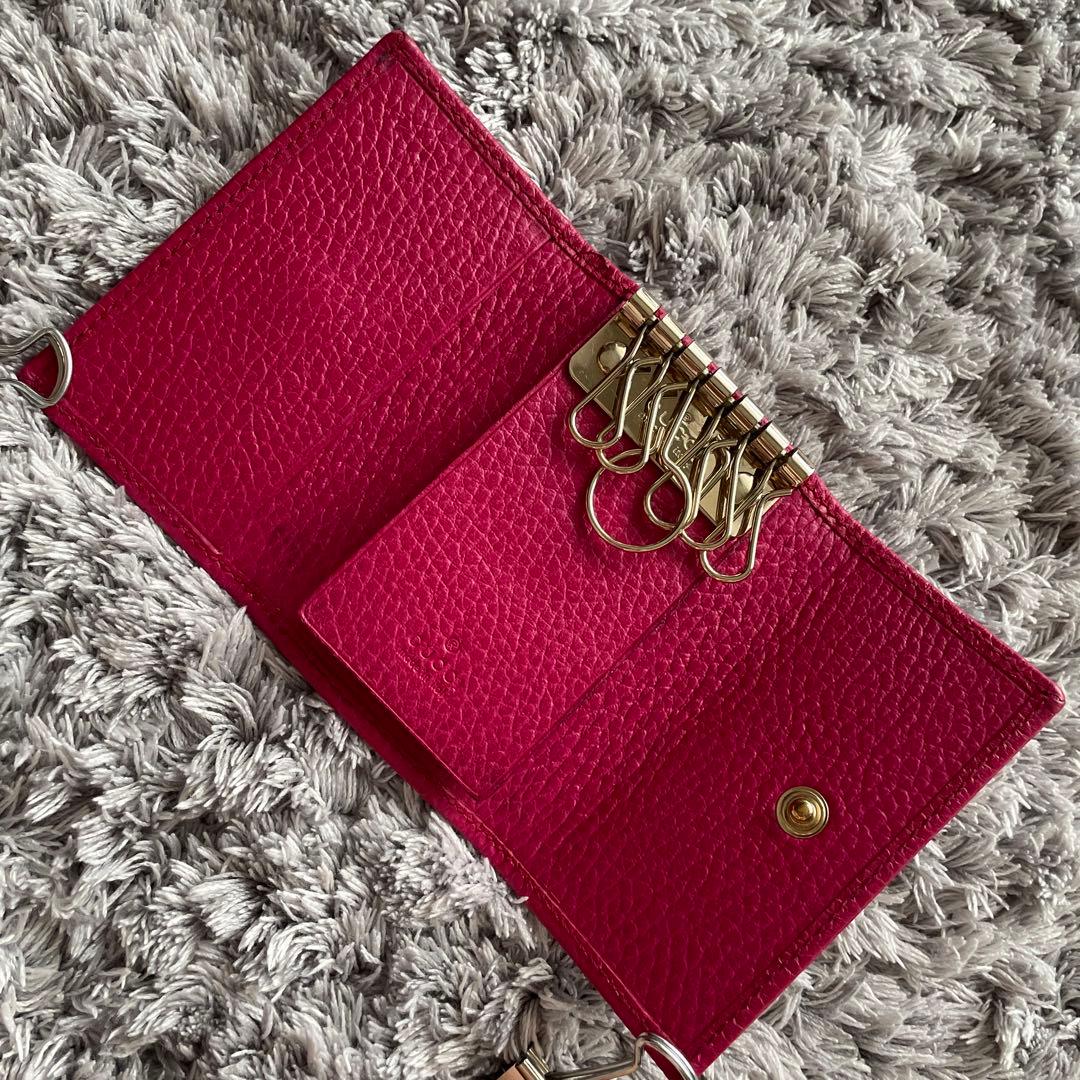 GUCCI キーケース レザー シボ革 6連キーケース