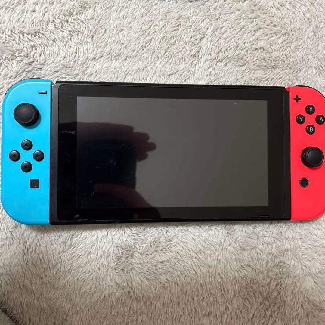 h*)様 Nintendo Switch 本体 青/赤　箱無し　専用ケース付