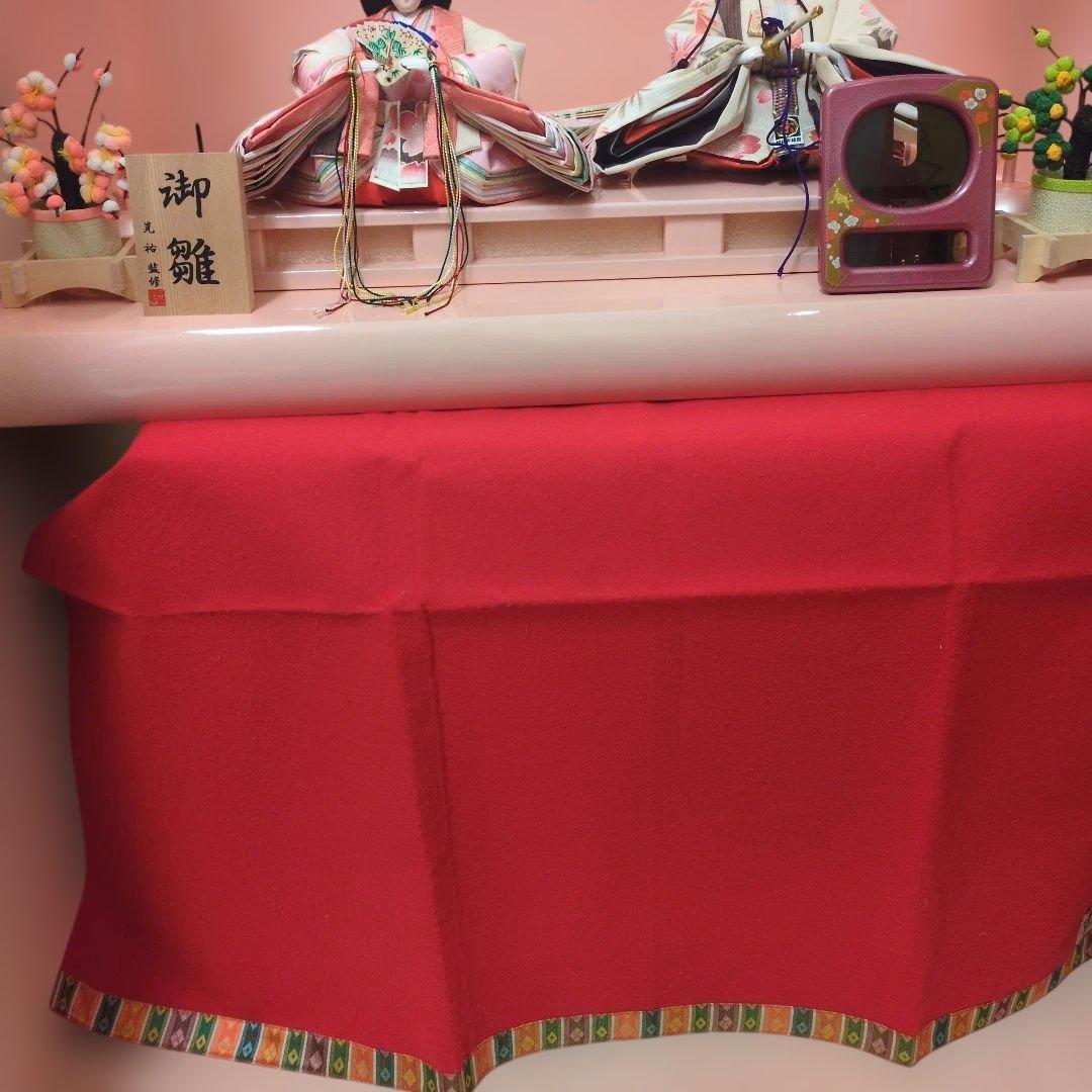 雛人形セット ピンク 約横巾80センチ 奥行き39センチ高さ36センチ