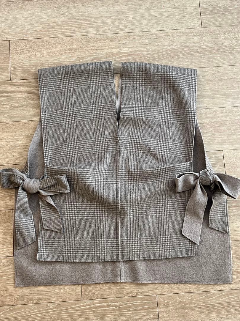 【美品】 yori ヨリ グレンチェック リバーシブルジレ