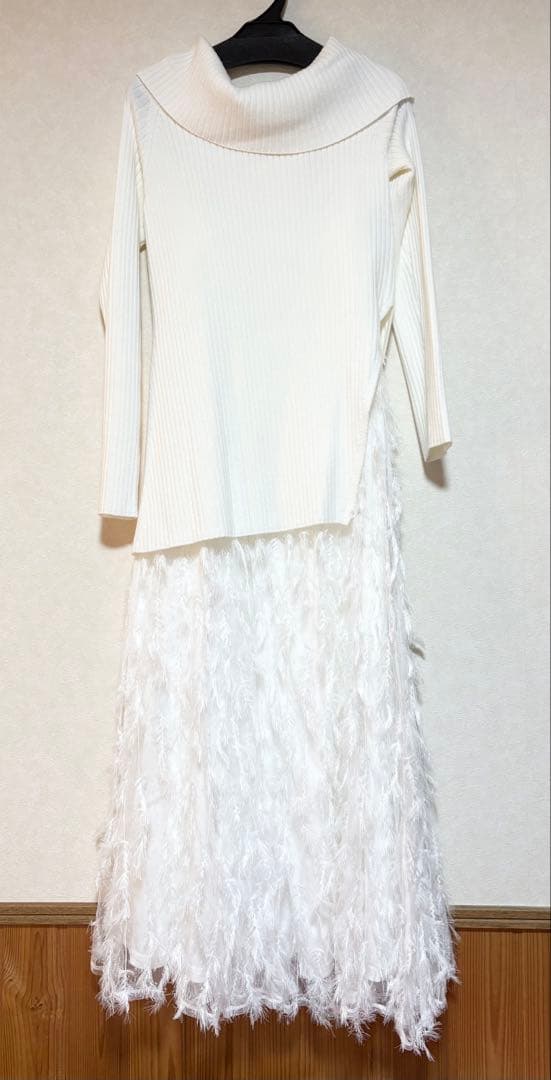 COCODEALオフショルスリットニット×キャミワンピース (セット)