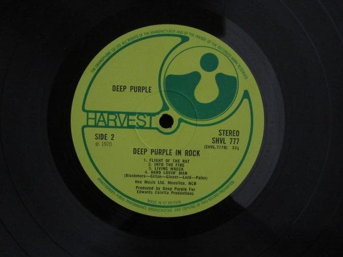 DEEP PURPLE★In Rock UK Harvest オリジナル