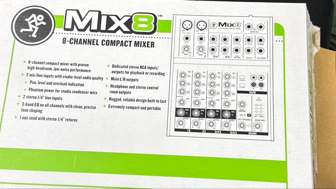 Mackie Mix8 8ch コンパクトアナログミキサー アダプター＋ケース付