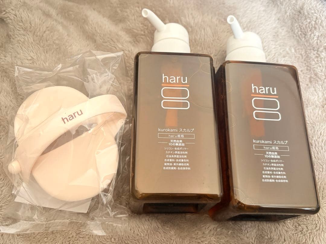 haru スカルプケアシャンプー2本、ブラシ付き