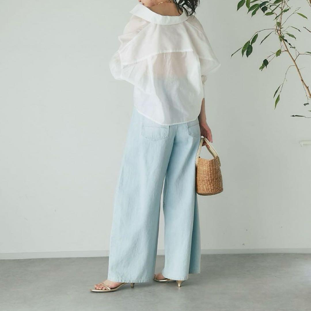 新品未使用　La boutique BonBonシアークロップドシャツ　ゆったり