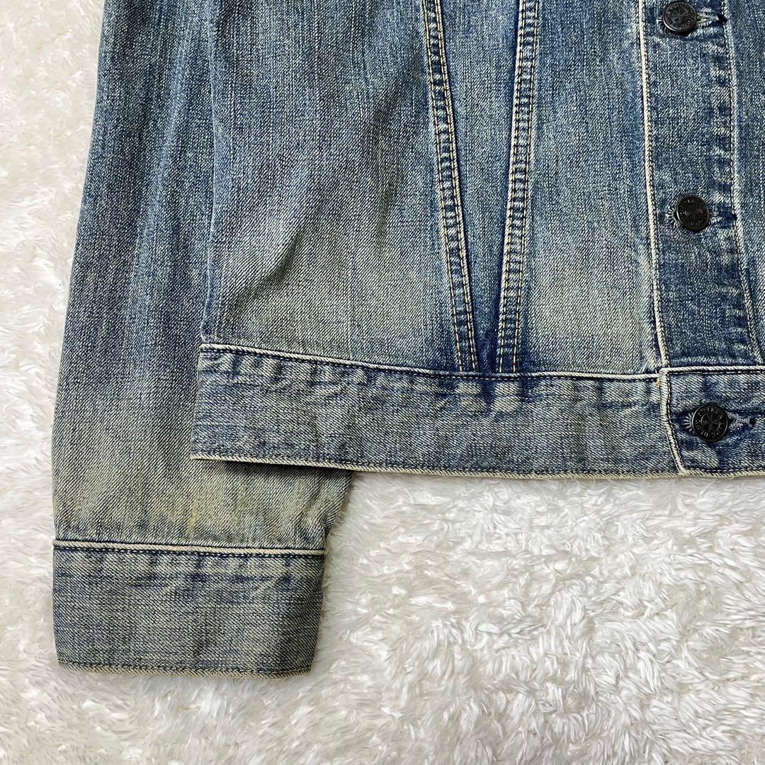 AVIREXTYPEBLUEベトジャン刺繍ワッペンデニムジャケットM