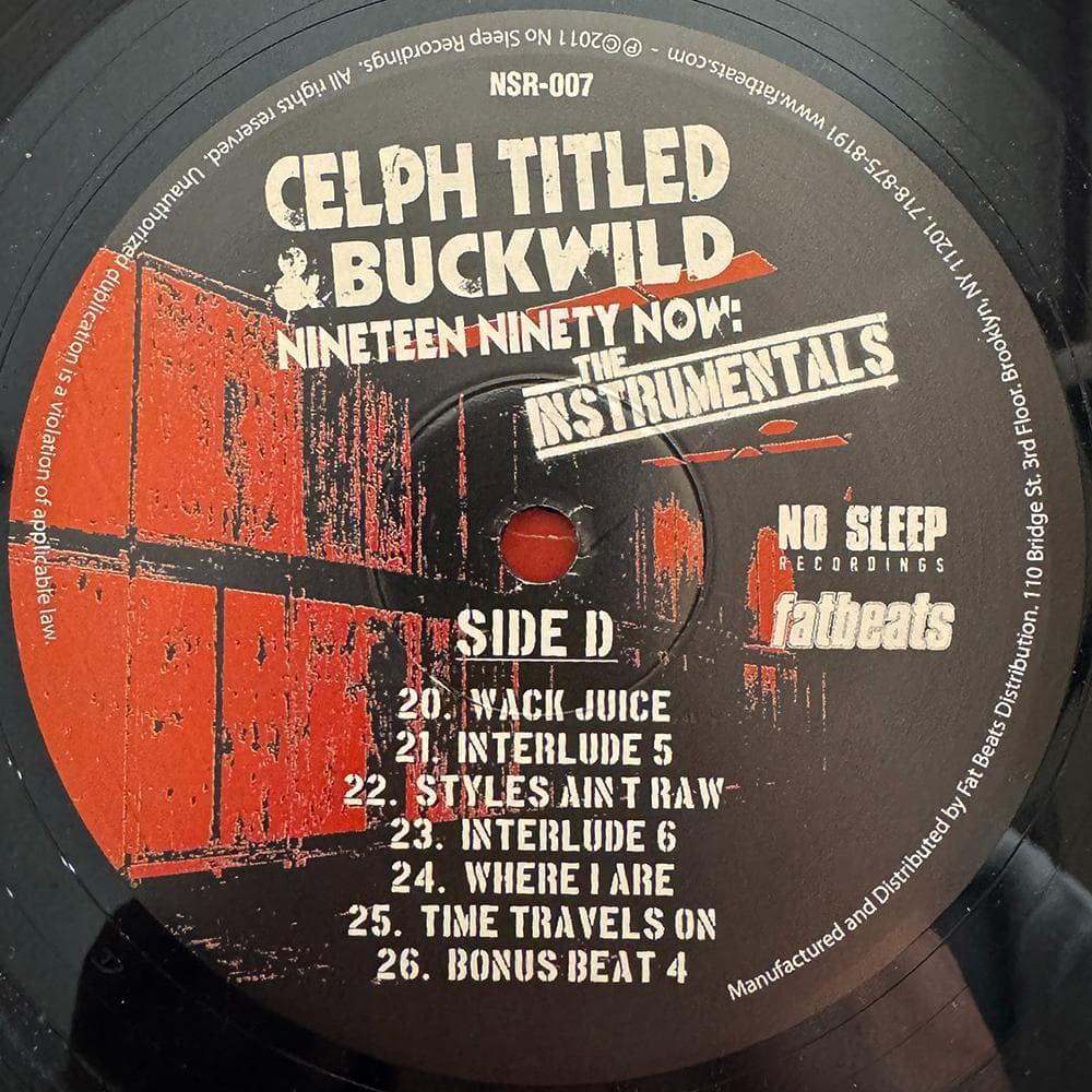 洋楽 Celph Titled&Buckwild The Instrumentals