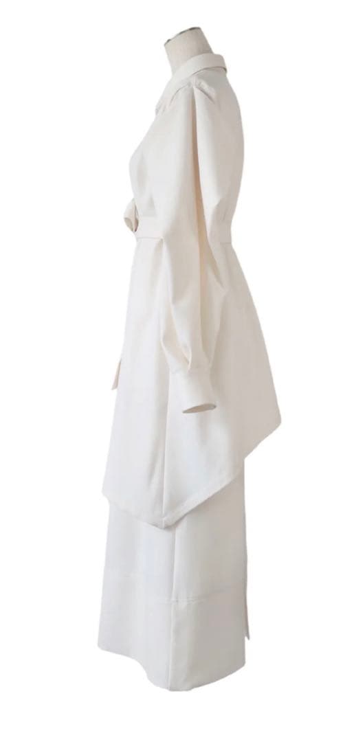 ワンピース CISLYS Tuck sleeve asymmetry shirt dress