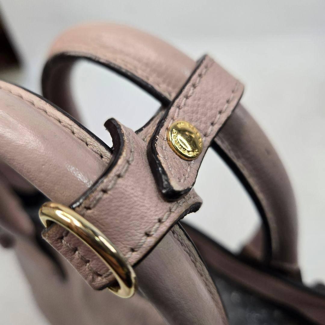 現行品 BURBERRY 2way レザーハンドバッグ ノバチェック
