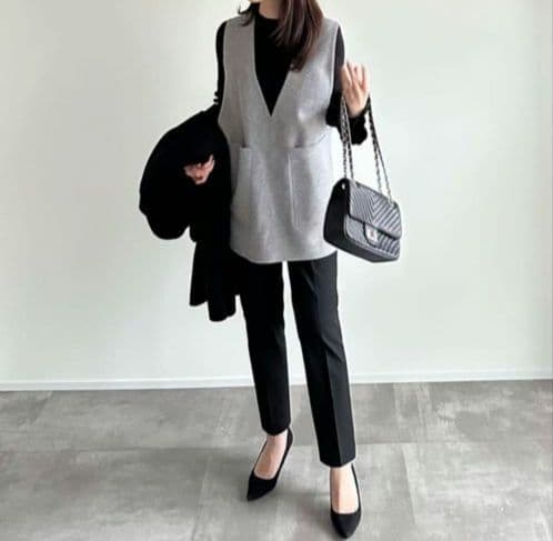 maison de dolce.ウォッシュWニットベスト グレー