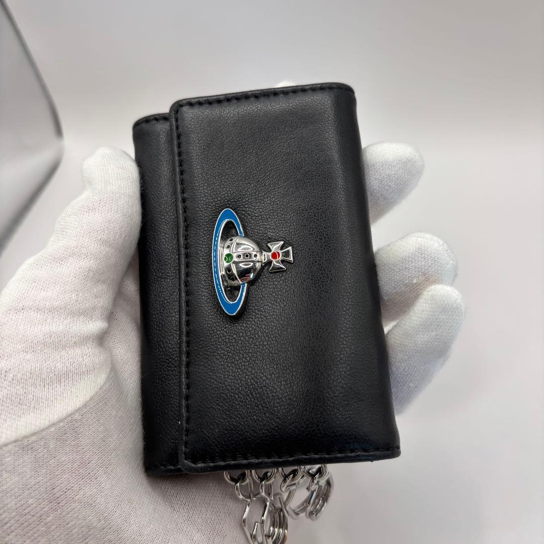 vivienne westwood キーケース　４連　ブラック　ブルーオーブ